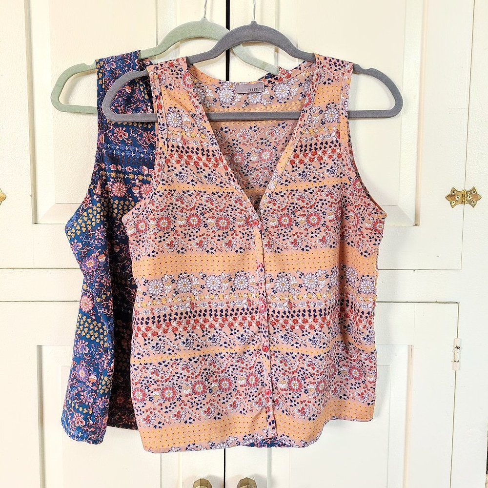 (2) Everly Sleeveless Floral Tops
